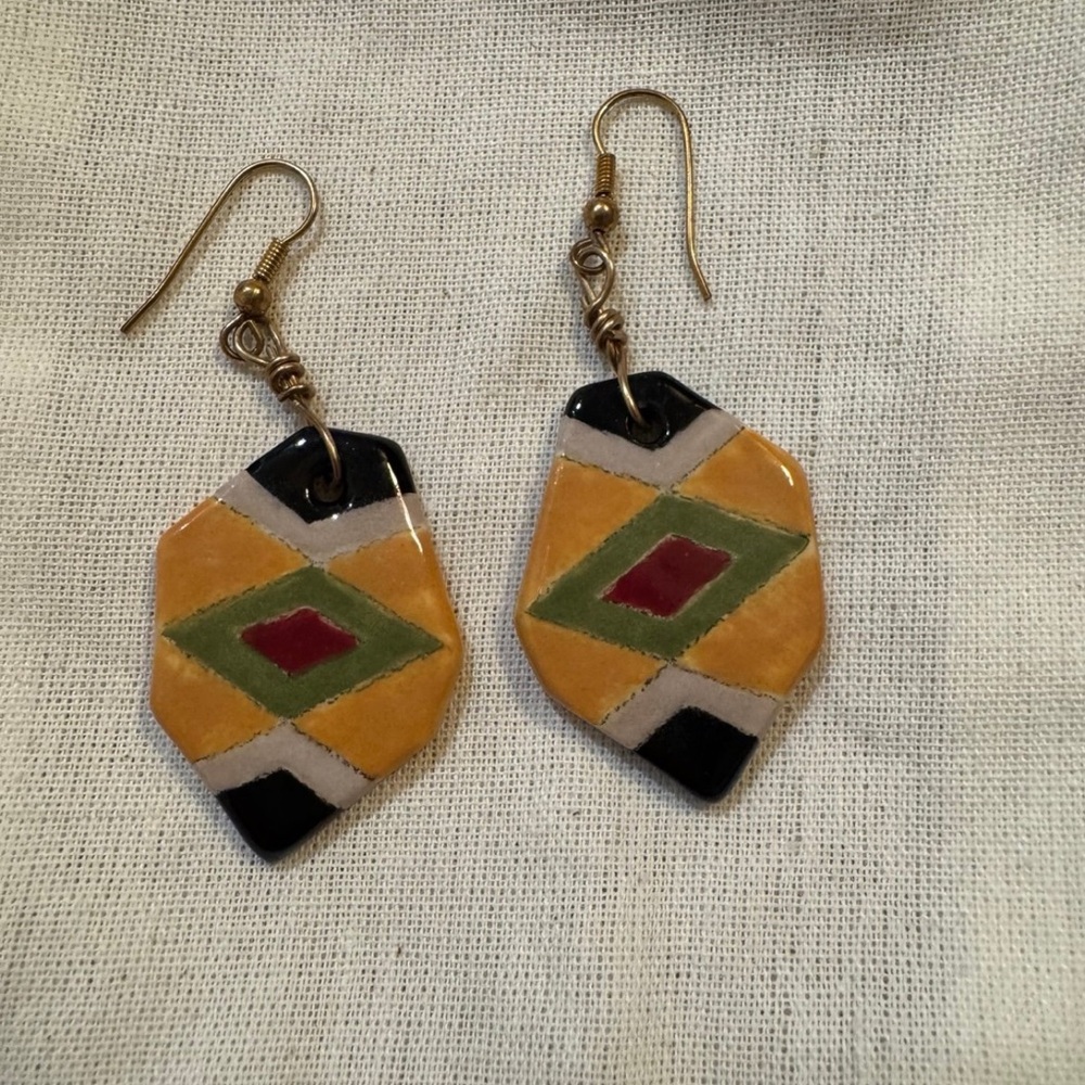 Geometric Multicolor Earrings